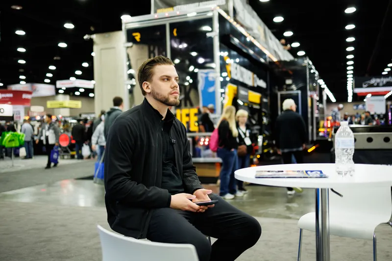 CDL Agency founder at Mid-America Trucking Show 2026 expo floor